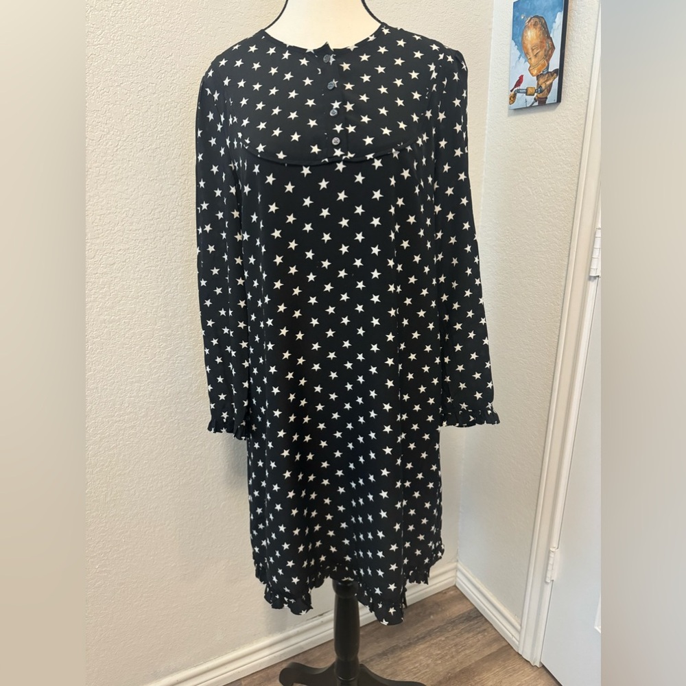 J Crew Black and White Star Print Size :8